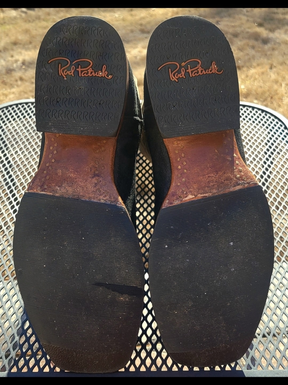 Rod Patrick Capy Leather Vamp with Brown Distresed Leather Shift Cowboy Boots. - Picture 6 of 8